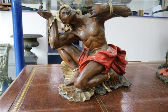 A pair of Venetian Blackamoor tables, W.70cm